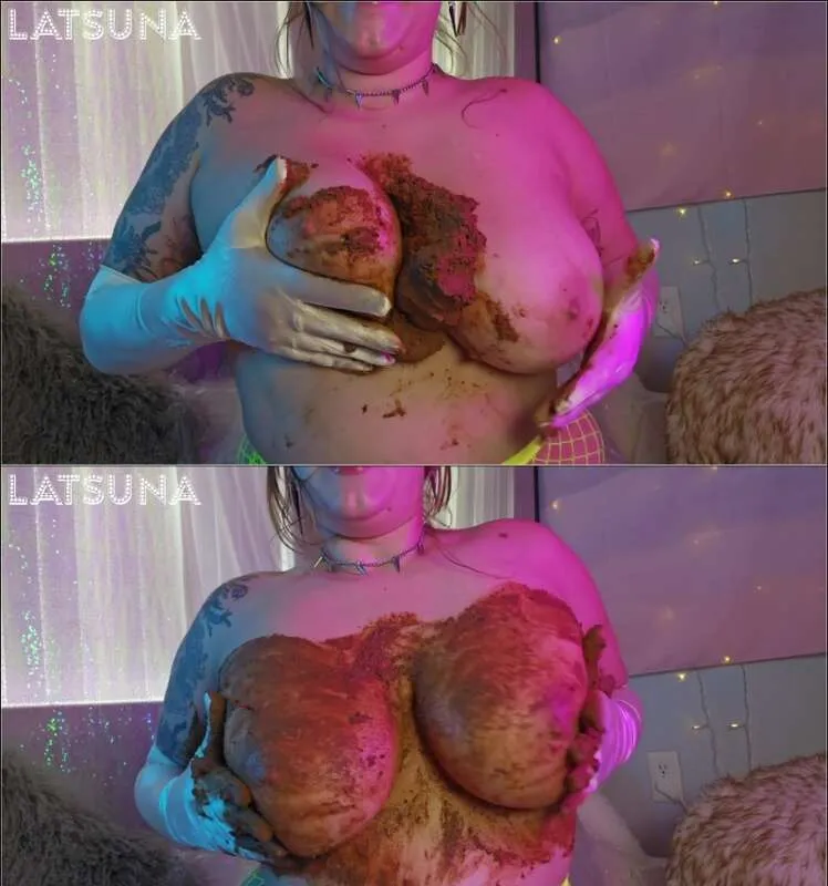 Lady Latsuna smører kaviar over puppene sine - scat video
